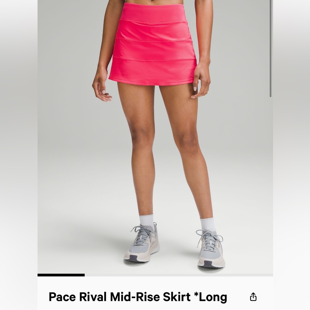 Lululemon Pace Rival Mid-Rise Skirt, Lipgloss size 16